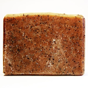 Exfoliating Soap with Pumice, Coffee Grounds & Clay. Organic Artisan Soap Scent of Pepper, Lemongrass. Homemade Handmade Foot or Body Scrub. image 2