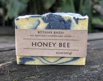 Organic Lemongrass Scented Soap with Activated Charcoal & Honey. All Natural Bar Soap made in Oregon.