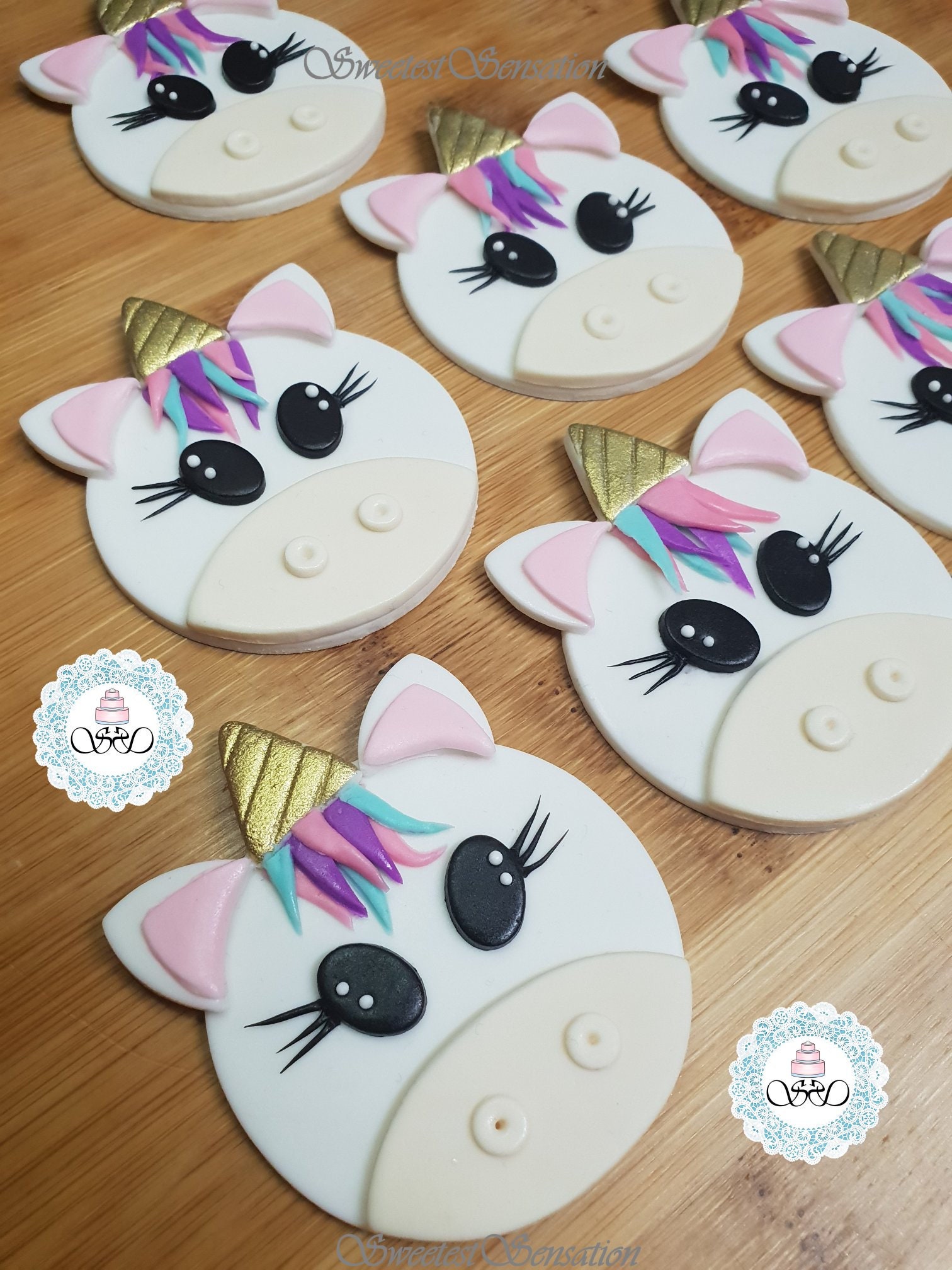12 edible Unicorn cupcake toppers. Vegan Etsy