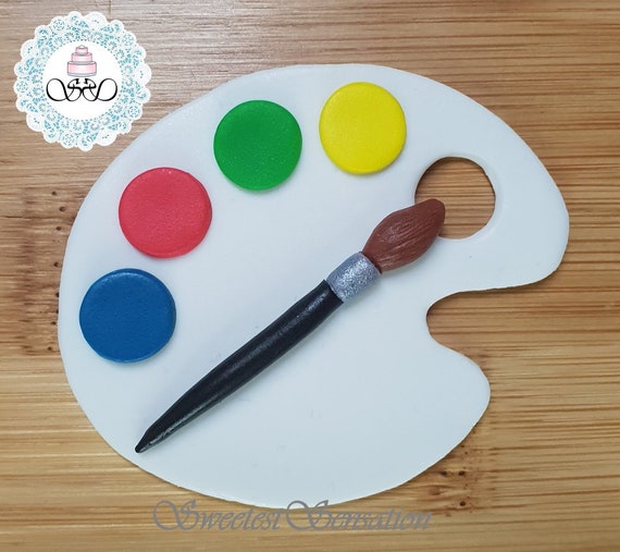 Edible Artist Paint Palette cupcake toppers x 12. Vegan Etsy