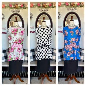 luisalove30- &quot;Maddie&quot; Casual A-Line top,  Slight High Low, TOP ONLY, New Colors added!