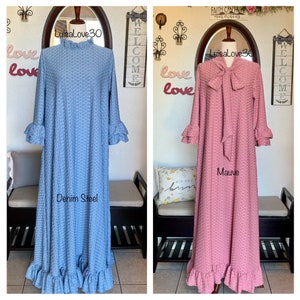 LuisaLove30 ~ Choose your color! HONEYCOMB A Line Dress or TOP, Double Bell sleeves, Ruffle Neckline, Sizes Xxs to 6X, New color choices
