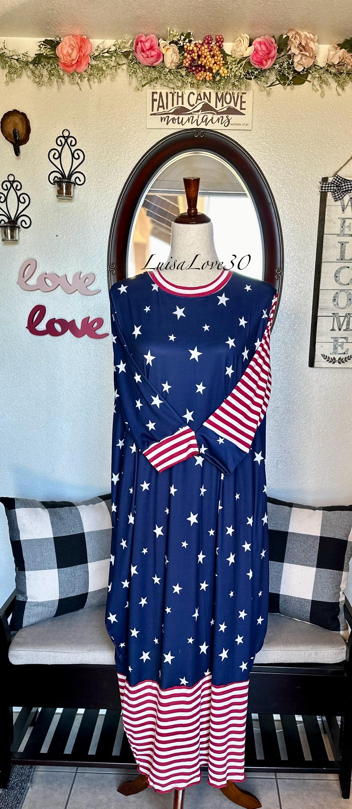 open lace back dress Navy Blue Stripe and Red A-Line Dress