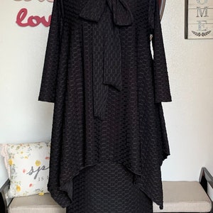 modest black dresses for sale Linen Midi Dress with Fit and Flare Silhouette and Pockets Black / Custom order July 2025 Black Modest Long Sleeves Formal