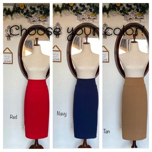 LuisaLove30 ~ Choose your colors, Liverpool, “GRACE&quot; modest pencil skirt, Solid Skirts, Liverpool stretch knit, Elastic, Textured knit skirt