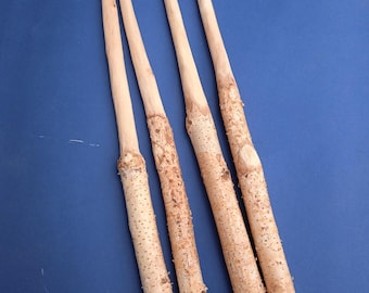 Hand Carved Birch Magic Wand: Unfinished Sorcerer Tool