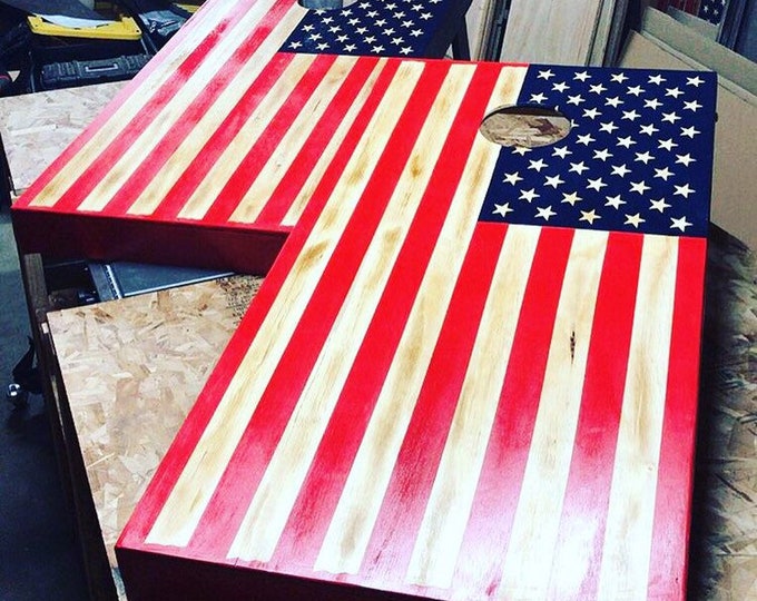 Featured listing image: American Flag Cornhole Boards