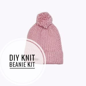 Avery Beanie DIY Knit Kit. Easy Pattern. All materials included.