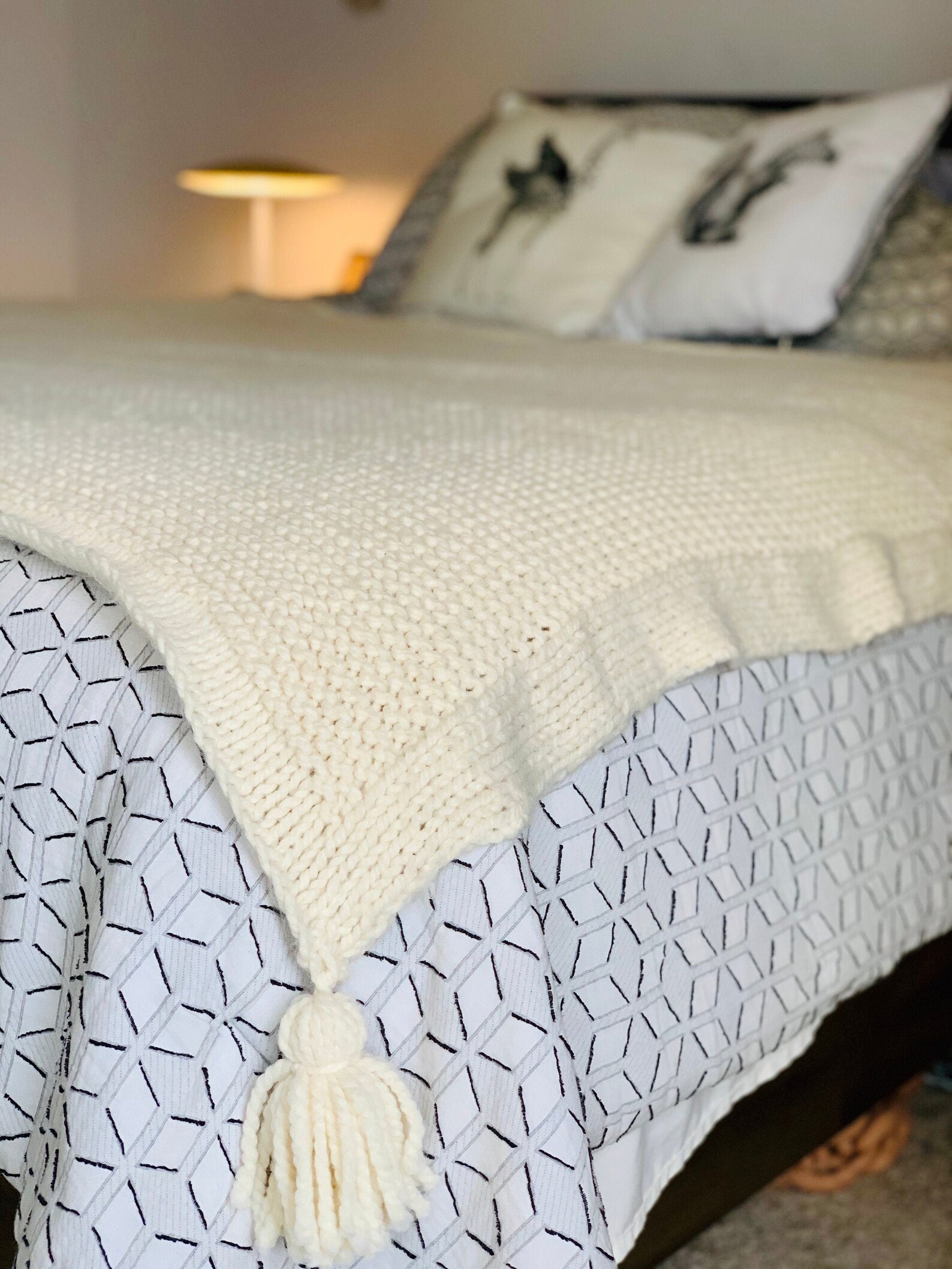 Rowan Afghan. Hand Knit Cozy Wool Large Blanket. Finished Etsy Ireland