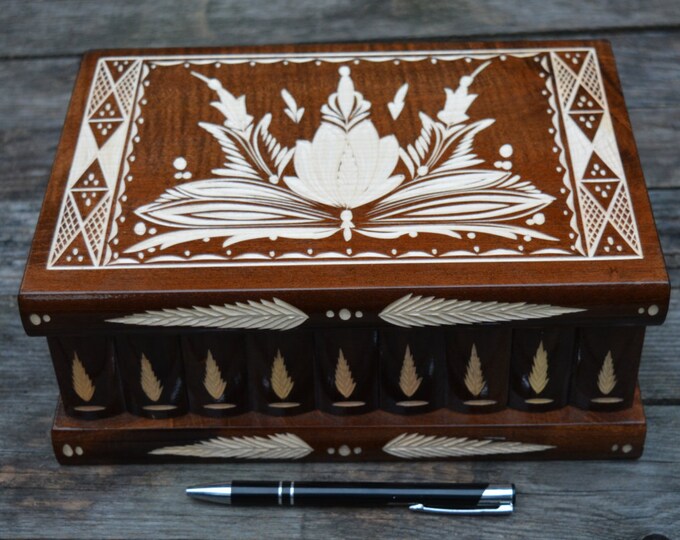 The LARGEST PUZZLE BOX on Etsy Secret Compartment Box Wedding Etsy