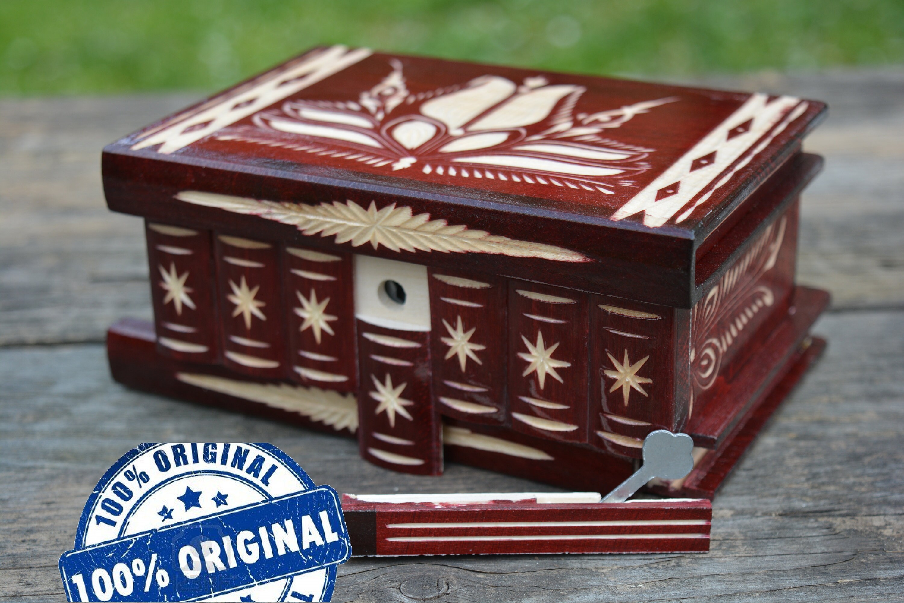 Wooden Puzzle Box Trick Box With Hidden Compartment Mystery Etsy Israel