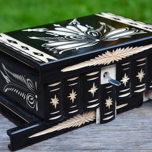 Anniversary Gifts for HIM Men Husband Boyfriend, Unique 5th Gift, Personalized Handmade Wooden Puzzle Trick box, Keepsake Secret stash