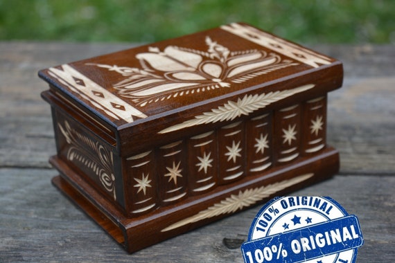 Carved Wooden Box With Lock Birthday Anniversary Gift Trick Etsy Carved Wooden Box With Lock Birthday Anniversary Gift Trick Etsy