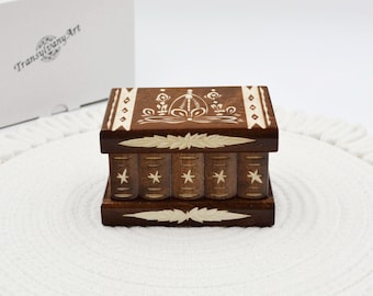 Wooden Secret Puzzle Box– Handmade Fun Gift, Storage With Hidden