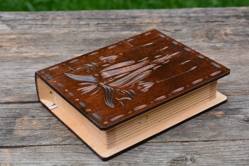 Secret wood book box secret compartment puzzle box decorative Etsy