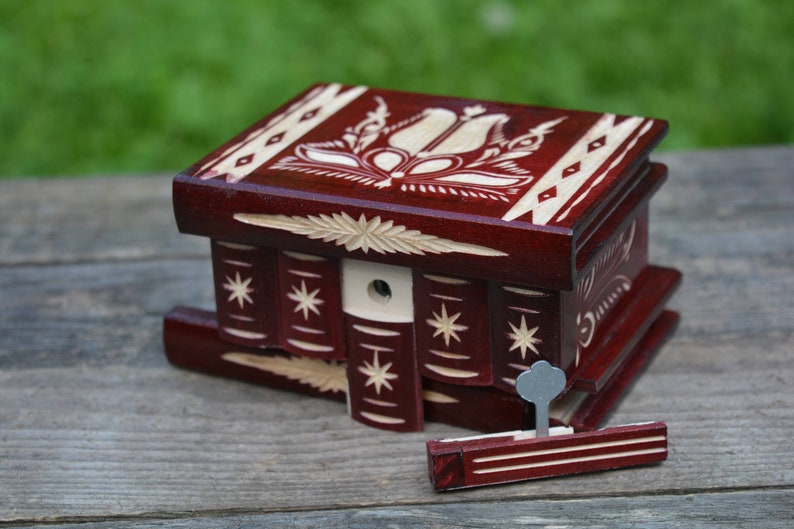 SECRET Stash Trick BOX Personalized Wood PUZZLE Box Small Etsy