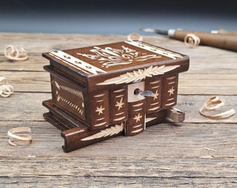 Secret Storage Box Wooden Puzzle Box Hidden Compartment Brain Teaser Small Stash
