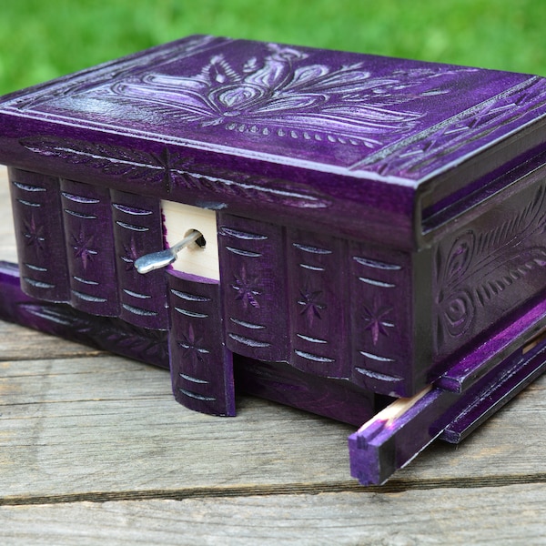 Unique Puzzle Box - Secret Storage Compartment for Jewelry or Small Keepsakes