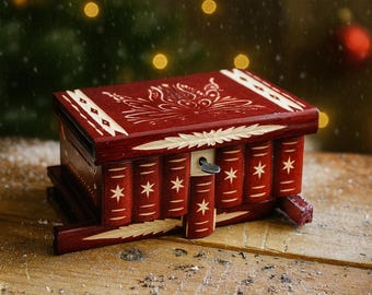 Thoughtful Christmas Surprise Gift Wooden Puzzle Jewelry Box Hidden Compartment Brain Teaser
