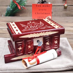 Christmas Money Holder Gift, Wooden Puzzle Box with Hidden Card
