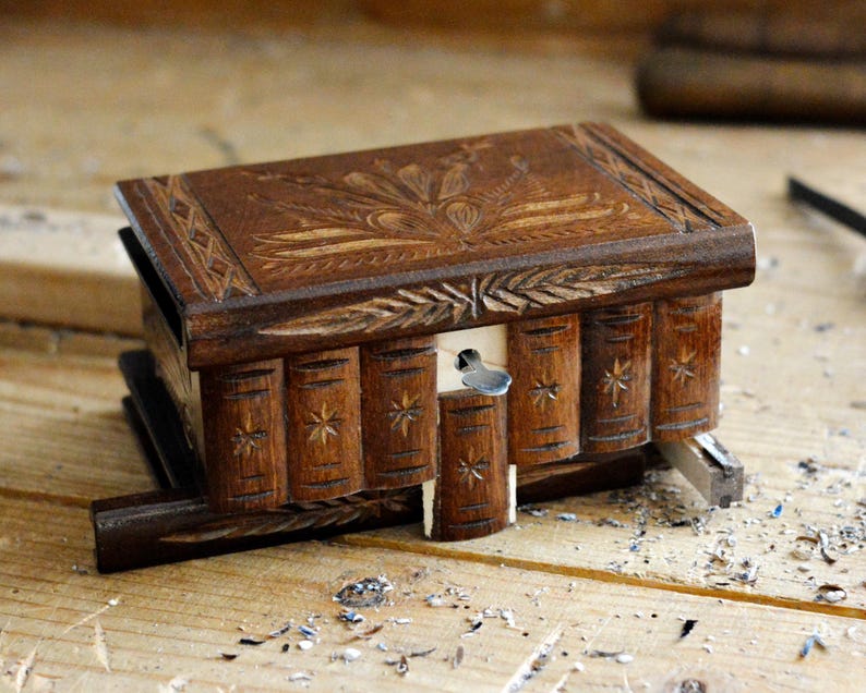 Puzzle Box Hidden Compartment – Handmade Wooden Brain Teaser - Logic ...