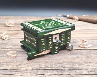 Wooden Mechanical Puzzle Box Hidden Compartment Secret Mechanism Brain Teaser Box Handmade