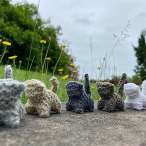 Knitted cat kitten Waldorf toys hand made stuffed with wool animal soft toy decor gift for cat lover small surprise doll house pet