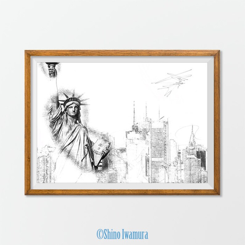 Horizonte De La Ciudad De Nueva York Impresion De Lona Pared Arte