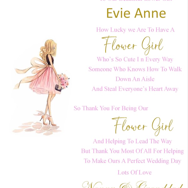 Flower Girl Poem Etsy UK