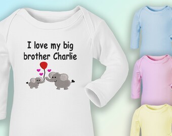 i love my big brother personalised baby clothes