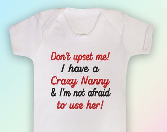 Funny Embroidered Personalised Bib Baby Shower Gift Nanny gives the best kisses