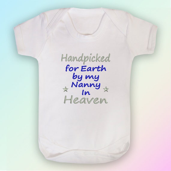 Handpicked for Earth Nanny Embroidered Baby Pull-Over Bib Gift Heaven Nan Nanna