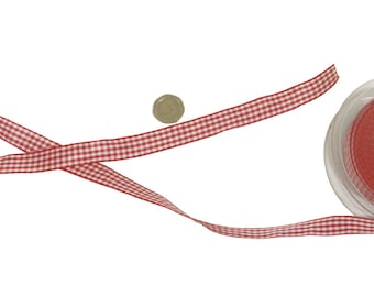 Gingham Check Red White Ribbon 10mm *4 Lengths*