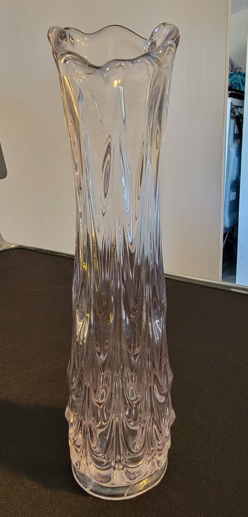 Fostoria Heavy Drape Swung Bud Vase Purple Tint Etsy