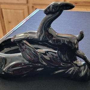 Royal Haeger MCM Ebony Black Deer Planter