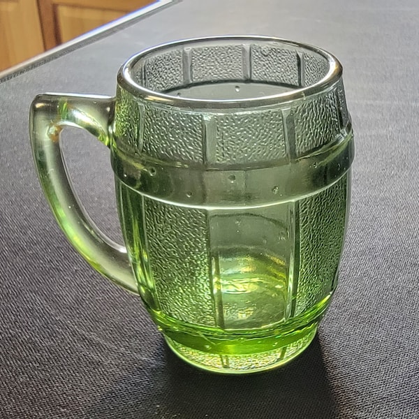 Vintage Green Barrel Mini Mug shotglass with handle