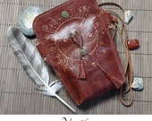Hand painted leather crossbody bag, Lace-up leather bag, Art painting. Handbag for smartphone. Women leather bag, Ethnic style, Boho style