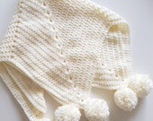 Pom poms baby blanket star blanket crochet baby blanket