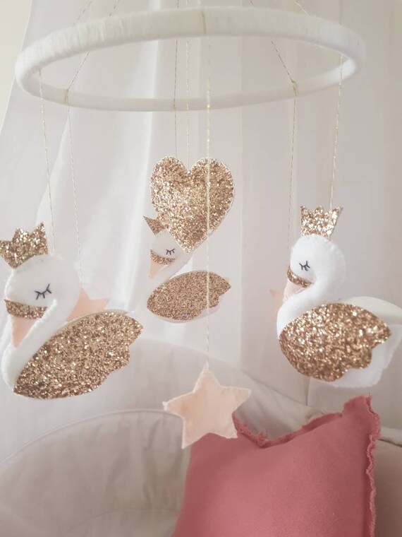 swan cot mobile