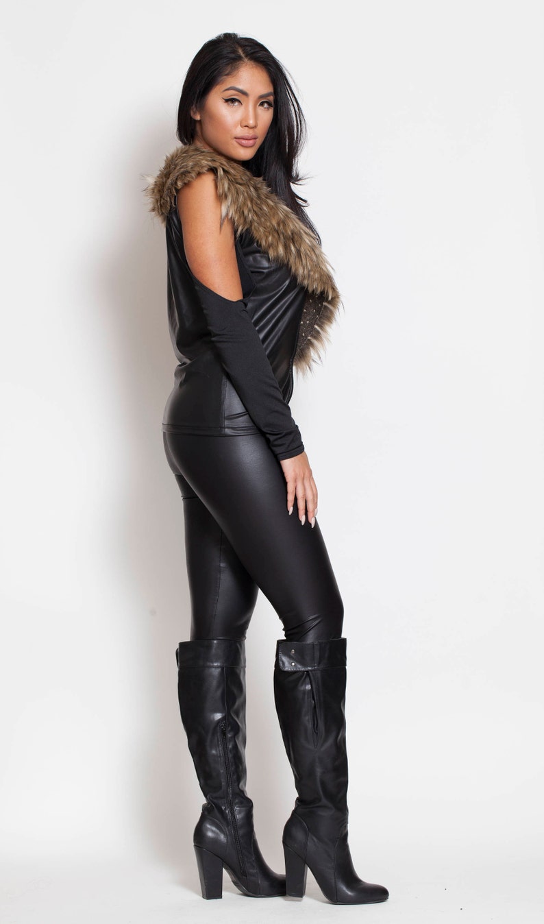 Delilah Three Piece Set Latex Jumpsuit Latex Pants Latex Etsy