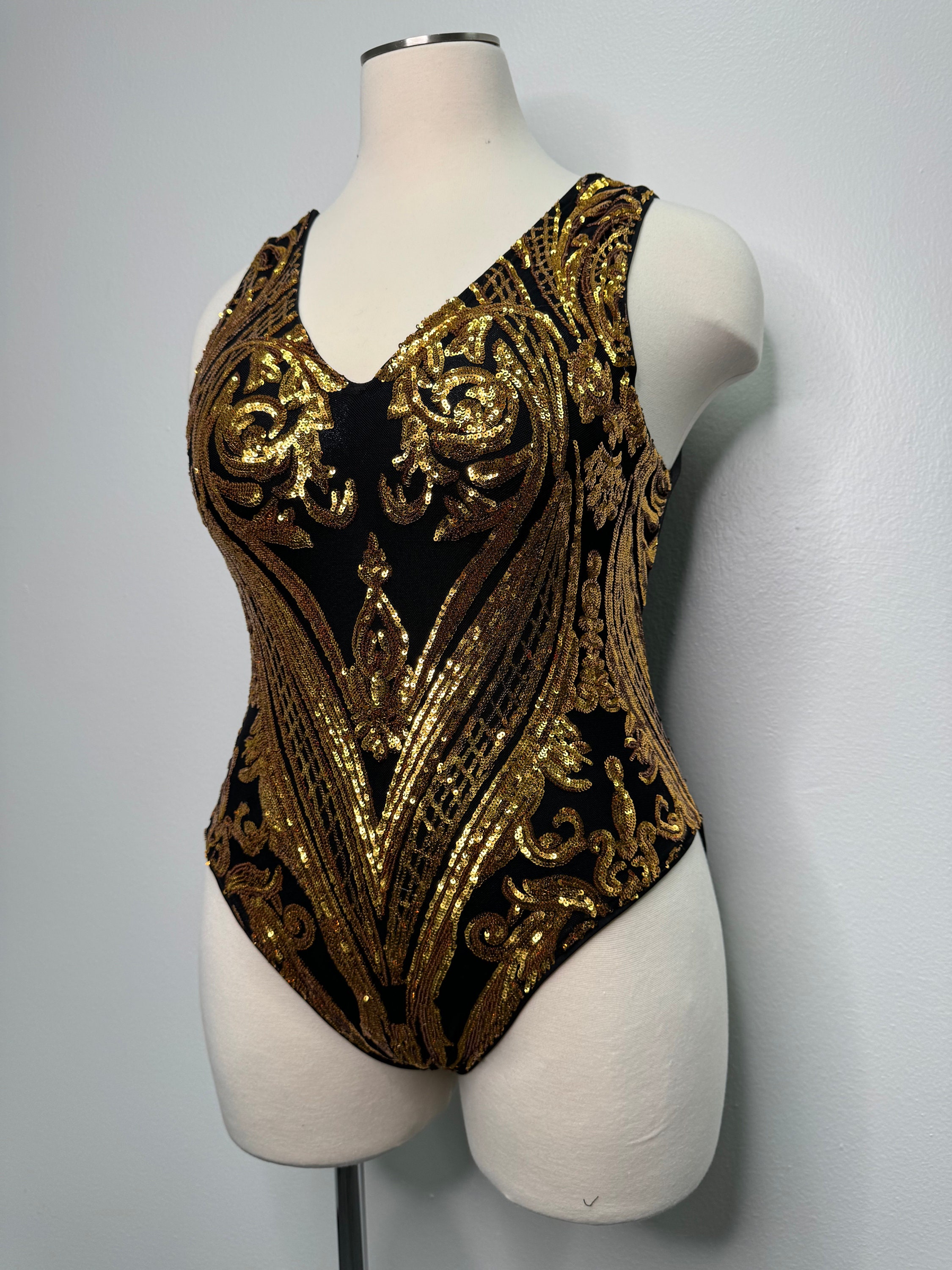 Black sequin swimsuit sale