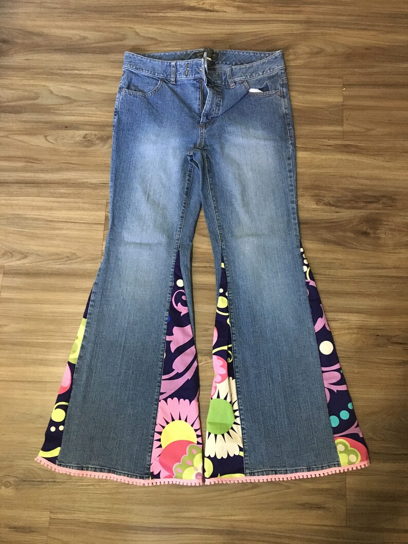 Custom Bell Bottoms with 2 Panels Send Me Your Jeans Etsy