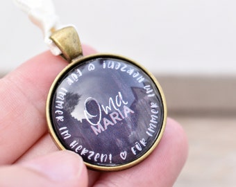 Recuerdo como memorial con un colgante en oro, bronce antiguo, oro rosa, bronce de cañón o plata: accesorio para la novia o el novio