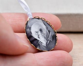 Memorial de acero inoxidable o latón con espacio para recuerdos - regalo con foto para los novios