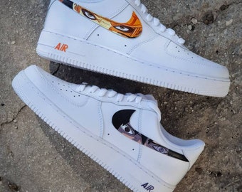 Custom Nike Swoosh/ Custom shoes / Hand painted AF1/Nike Custom kicks/ Handmade sneakers/ Custom Swoosh /Anime