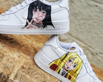Hand Painted Anime Nike Air Force 1, Custom Kakegurui Sneakers