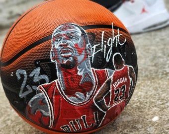 Custom Jumpman basketball/ Basketball/ Hand painted Ball/Chicago Bulls/ NBA /23/ Gift/ Spalding