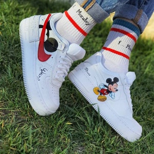 Custom Nike shoes/ Custom Mouse Shoes/ Hand painted AF1/Nike Custom kicks/ Handmade sneakers/ cartoon/ mickey/ comic