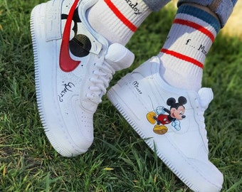 Custom Nike shoes/ Custom Mouse Shoes/ Hand painted AF1/Nike Custom kicks/ Handmade sneakers/ cartoon/ mickey/ comic