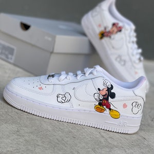 Custom Mickey Minnie shoes/ Mouse Shoes/ Wedding shoes/ Hand painted AF1/Nike Custom kicks/ Handmade sneakers/ cartoon/ mickey/